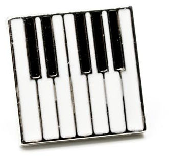 Miniblings Klaviertastatur Brosche Pin Piano Instrument Klaviatur silber | Kleines Statement für Revers und Jacke, mit Klavier, auch als Mitbringsel geeignet
