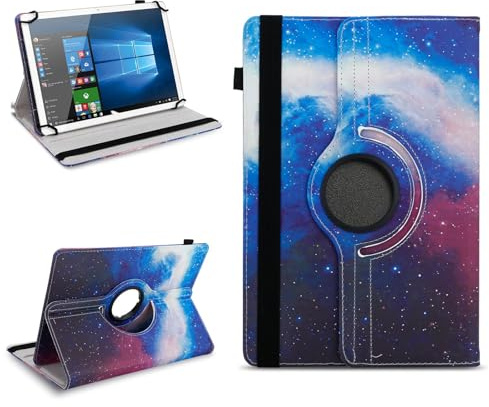 Tablet Schutzhülle kompatibel mit Telekom T Tablet / 2 aus Kunstleder Hülle Tasche Standfunktion 360° Drehbar Schutz Cover Universal Case