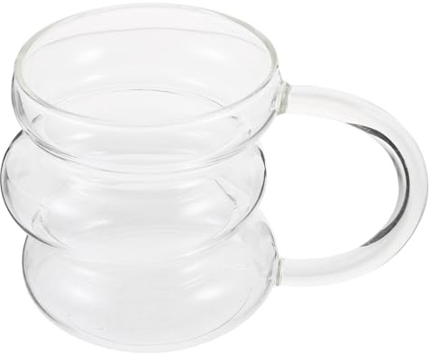 TOPBATHY Verre à Boire Ondulé en Verre Transparent, Fond Stable