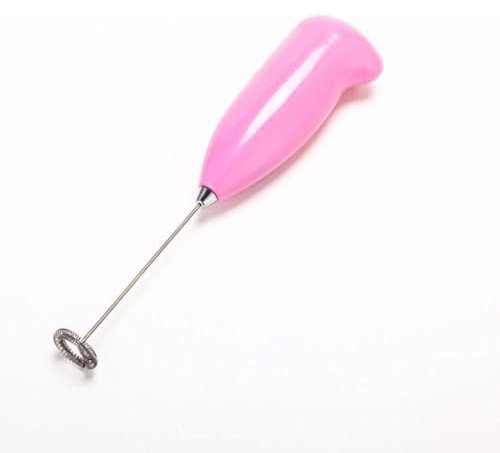 Electric Milk Frother Whisk Handheld Frothy Coffee Mixer Mini Kitchen Egg Beater Automatic Milk Foam Maker Milkshake Whisk-Convenient Hand Blender for Kitchen (Pink)