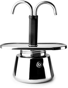 IBILI - Cafetera mini express, 2 tazas, 2 x 45 ml, Acero Inoxidable, Apto para inducción