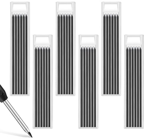 36Pcs Pencil Refills for Carpenter Pencils, 2.8mm Solid Refills Compatible with Tracer/Pica Pencils, Long Head Deep Hole Marker Pencil Lead Refill for Woodworking, Construction (Black