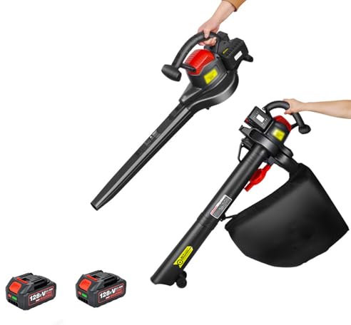 2300W Cordless Leaf Blower, 40V Garden Vacuum And Blowers, 156CFM Battery Powered Leaf Blower with 40L Collection Bag, 6-Speed ​​Adjustable Brushless Dust Collector for Yard, Outdoor, Camping, Home