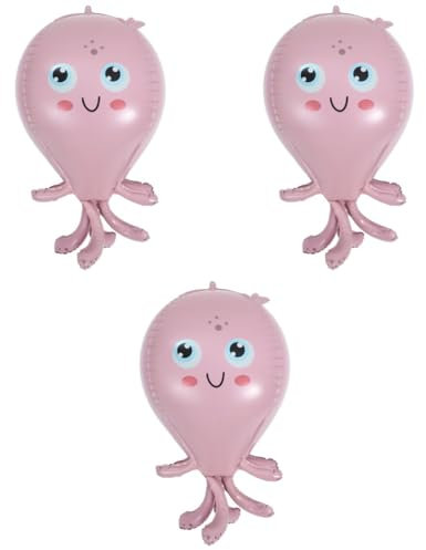 ibasenice 3stücke Octopus Folienballon Für Partys Animierte Luftballons Für Kindergeburtstage Unterwasser-themenfeiern Und Fotodekorationen Langlebiges Aluminiumfolie Einfach Zu Befüllen
