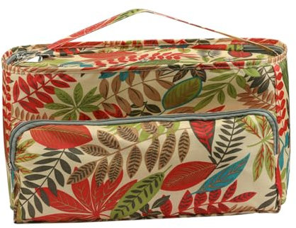 SEWACC Stickerei Werkzeugtasche Mit Reißverschluss Große Öffnung Für Stickprojekte Tragegriff Organizer Für Strick Und Webaccessoires Für Unterwegs Und Reisen