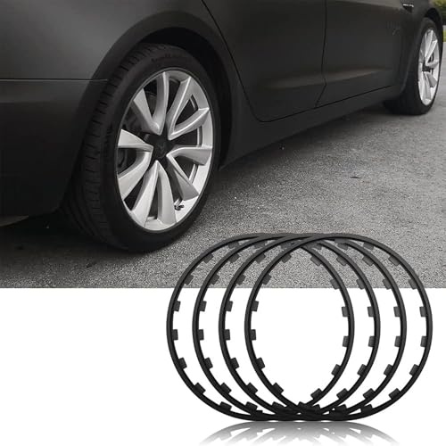 PRMTYUP Protezioni per Cerchi in Lega da 16-20 Pollici, Set di 4 Salva Cerchi, Anello di Protezione per Bordi Ruota, Protezioni per Cerchi Anti-Collisione E Anti-Graffio,Nero,20 inch