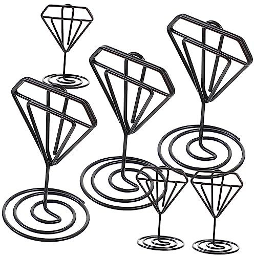 Alipis 6pezzi Portanumero Da in Portafoto Per Centrotavola Supporto Clip Per Fermacarte Portasegnaposto Per Matrimonio Piccolo Portacartelli Da