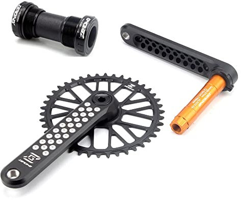 IBOWZ Fahrrad Kurbel Garnitur, 165 mm hohler integrierter GXP-Kurbelarmsatz für Rennräder mit Tretlager 40/42/44/46/48T Kettenblatt-Kurbelgarnitur aus Aluminiumlegierung