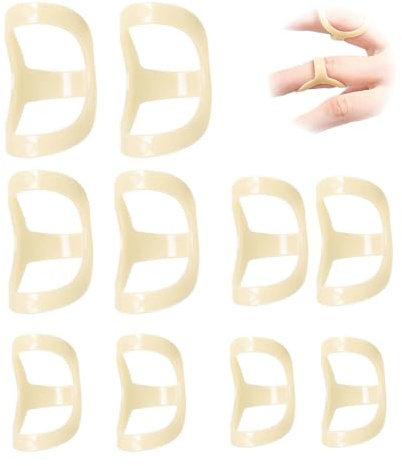 14PCS Oval 8 Finger Splints Support Set for Trigger Finger Thumb Arthritis Pain Relief Waterproof Reusable Finger Stabilizers Brace for Injury Swelling Fracture Sprain Correction Protection, 7 Sizes
