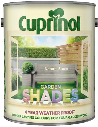 DUAYRA Garden Shades Paint | Quick Drying Water Based | For Garden Fence, Shades, Benches, Terracotta, Brick, Stone | Exterior Wood Furniture | Long Lasting (Natural Stone, 1 Liter)