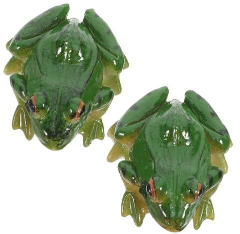 GRIRIW 2piezas Adornos De Rana De Simulación Ranas De Resina Miniatura para Manualidades Creativas De Escritorio Decoraciones De Resina para Adornos De Interiores