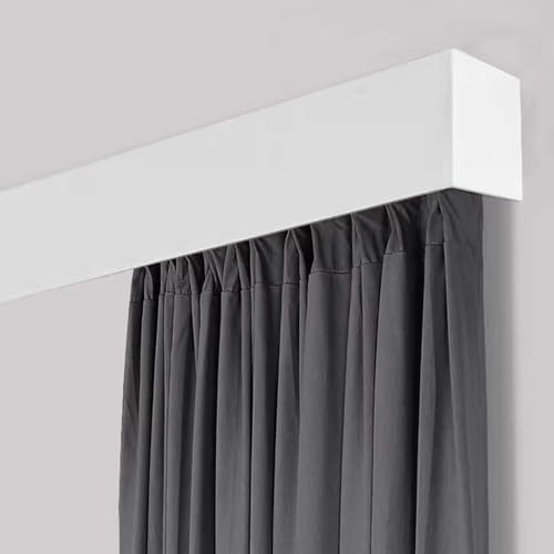 Aluminum Ceiling Curtain Track System with Single Rail & Window Curtain Cover Kit for Kitchen & Living Room 5.5m/18ft One Color 1.9m/6.2ft