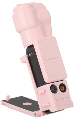 YUULNMOP Magnetic Bracket Mount + Gimbal Screen Lens Protector with 1/4” Screw and Cold Shoe Compatible with DJI OSMO Pocket 3 Expansion Adapter Holder Upgraded Parts (Pink)