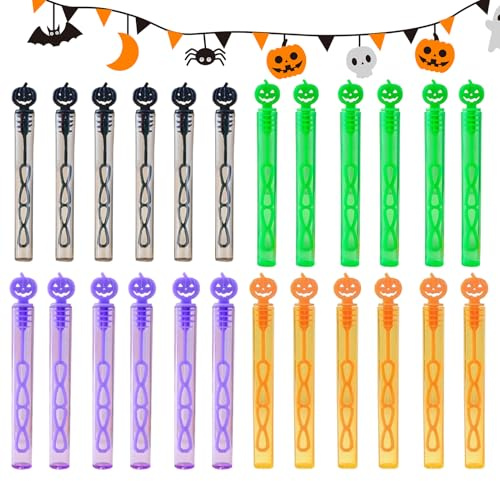 Lot de 24 bâtons à Bulles de Savon pour Halloween - Souffleur à Bulles Pratique - Accessoire de Remplissage pour activités, Salle de Classe, Tout-Petits en extérieur