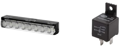 Hella 2PT 980 860-001 LED-Tagfahrleuchte - LEDayLine 15-12V + 4RD 933 332-041 Relais, Arbeitsstrom - 12V - 5-polig