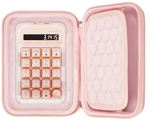 GEEKRIA Numeric Keypad Hard Shell Travel Case, Compatible with LOFREE Foundation Numpad/Lipstick-Style, Portable Number Pad Carrying Bag (Pink)