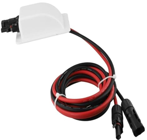 Scatola passacavo for ingresso cavi solari, alloggiamento impermeabile con filo di rame stagnato 10AWG da 2 m for installazione di pannelli solari su camper e barche(White)