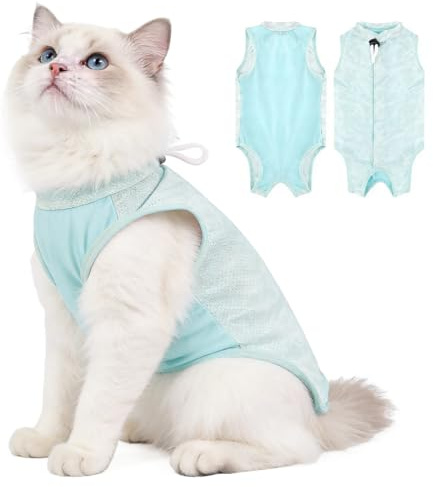 LAKPYN 1 Pezzi Tutina Gatto Post Operatoria, Body Post Operatorio per Sterilizzazione - Tuta Respirante Recupero Gatti, Previene Leccamento Ferite Cutanee e Caduta Peli