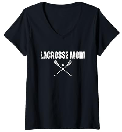 Femme Casque de Crosse Cool pour Femme, Fille, Femme, Amateur de Sport T-Shirt avec Col en V