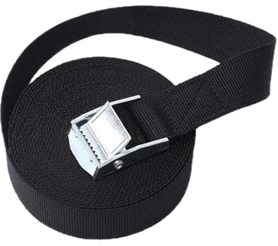 Fascette stringicavo con fibbia nera, per auto, moto, bici, fune da traino in metallo, resistente, con chiusura a cricchetto, con cerniera, 1 m, 2 m, 3 m, 4 m, 5 m, colore nero, 4 m