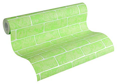 A.S. Création Best of Wood`N Stone 359813 35981-3 Papier peint intissé aspect pierre 10,05 m x 0,53 m Vert/blanc