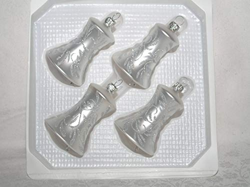 Jingle Bells Lauscha Baumschmuck Barock Silber Glocke mit Klöppel
