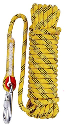 Aoneky Outdoor 10mm 32ft Static Utility Rope, Heavy Duty Polyester Rope for Pulling, Rigging, Tree Work & Hunting, Gym Fitness, 2000LB Tensile Strength, Yellow