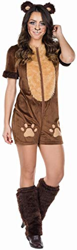 Rubie's 13486-42 dam kostym brunbjörn björn brun jumpsuit karneval (42), flerfärgad