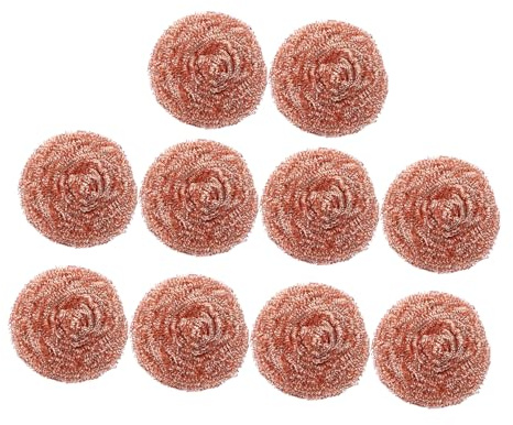 Lot de 10 de Nettoyage en cuivre - en Maille - pour Le Nettoyage de la Cuisine - Vaisselles, casseroles, poêles, Fours - Pointe de Soudure - Taches tenaces