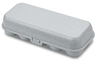 Koziol Eggs to GO Eierbox, 10 Eier, Aufbewahrungsbox mit Clipverschluss, Eierbehälter für Kühlschrank, Eierkarton aus Kunststoff, Eieraufbewahrungsbox, Eierdose, Organizer (grau, 10 Eier)