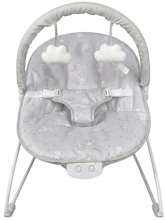 LADIDA Baby Bouncer with Soothing Music and Vibration, Adorable White Cloud Design, Suitable for Newborns