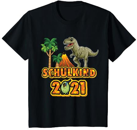 Kinder Dino Dinosaurier Einschulung Schulkind 2021 Schultüte Junge T-Shirt