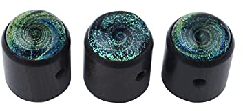 Guyker Guitar Knobs with 6mm Dia. Shaft Pots - Glass Top Ebony Tone and Volume Control Potentiometer Knob Replacement for Precision Electric Guitar or Bass (3 Piece)