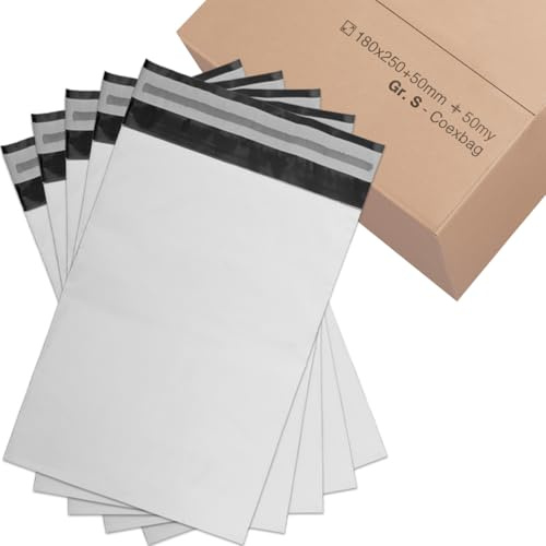 verpacking bolsas de envío de plástico 18x25 cm Blancos [tamaño y cantidad a elegir] Coex Sobres de Plástico Autoadhesivos bolsas de entrega 200 piezas