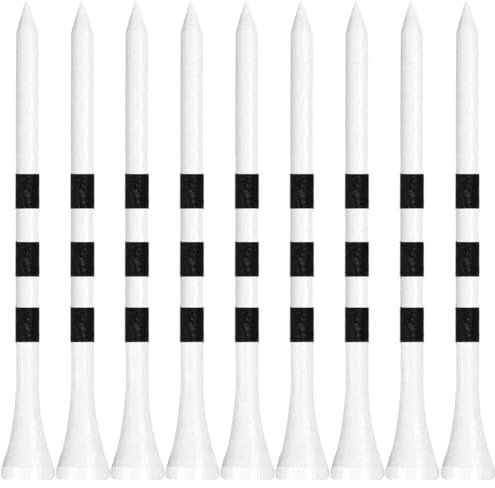 FINGER TEN Golf Tees Holz Bambus Tee 70mm 83mm Golftees für Driver Wert Set 100 Stück Golftee Professional Natürliches Hartholz Zubehör (Weiß, 83mm （3 1/4 Zoll）)