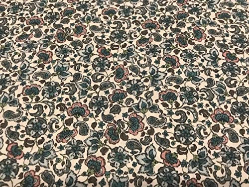 Blumenstoff, grüner Kaffee-Stoff, regionale Stoffe, Blumenstoffe, bedruckte Stoffe, Kleider und Blusen, Patchwork-Stoff, Meterware, 1 Meter x 150 cm