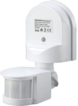 Infrarot Bewegungsmelder Aussen – Aufputz - Dreh/Neigbar - Reichweite 12m - 180° Erfassungsbereich - IP20 Schutzklasse - Spritzwasser Geschützt