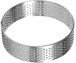 Cercle à tarte circulaire en acier inoxydable - Perforation pour tarte aux fruits, quiche, gâteau, mousse - 1 pièce - 7 cm