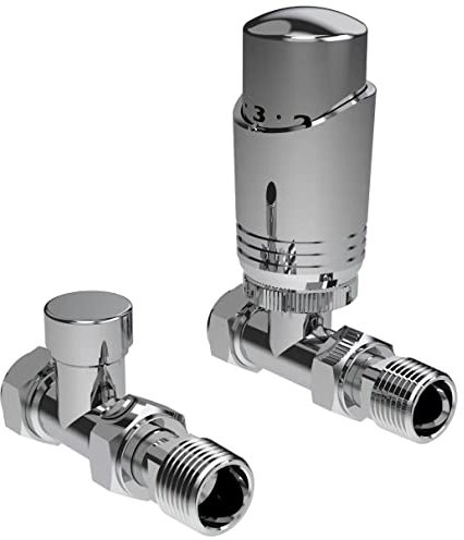 Valvola termostatica cromata ad angolo dritto per termostato TRV (dritte)
