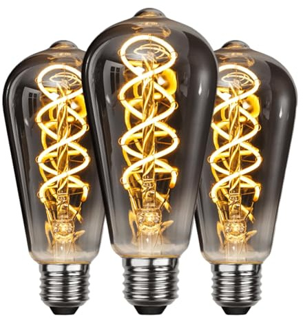 LUVZOOR Edison Vintage Glühbirne E27, 6W Glühbirnen E27 LED Vintage Dimmbar ST64 Retro LED Lampe Warmweiß 2700K Ideal für Nostalgie und Retro Beleuchtung im Haus Café Bar, 6 Stück
