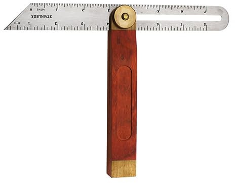 Adjustable Blade Square T Bevel Angle Ruler - Sliding Bevel Gauge With Hardwood Handle and Stainless Steel Blade for Craftsman Engineer Woodworking