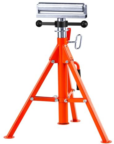 VEVOR Cavalletto Portatubi Capacità di Carico max. 1134kg Supporto a Rulli Pieghevole Altezza Regolabile 700-1320 mm in Acciaio 45# con Base Stabile per Accogliere Tubi Pannelli Diametro Fino a 305mm