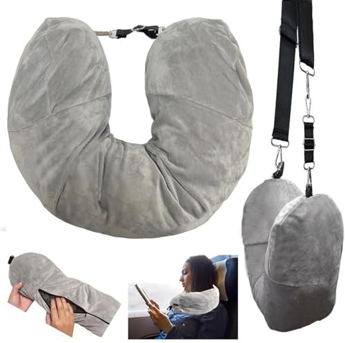 Nackenkissen Befüllbar Füllbare Nackenkissen Für Die Reise Stopfbares Reisekissen Mit Kleidung Reisekissen Zum Füllen Mit Kleidung Stuffable Neck Pillow Stuffable Neck Pillow for Travel Grau