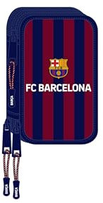Safta F.C. BARCELONA - Estuche Escolar con 36 Útiles Incluidos, Estuche Infantil, Estuche Niño, Ideal para Niños de 5 a 14 Años, Cómodo y Versátil, 12.5x5.5x19.5 cm, Color Azul marino/granate