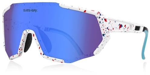 Queshark Occhiali da Sole Bambino, Occhiali Ciclismo Bambino 8-16 Anni, Montatura TR90 & Protezione UV400, Occhiali Sportivi Bambino Ragazzo per Running Ciclismo Arrampicata Tennis Baseball