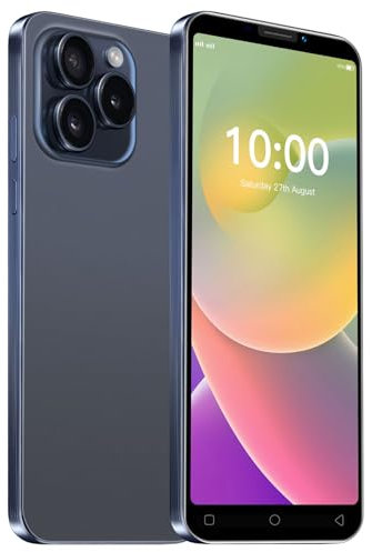 i15Pro Dual SIM sbloccata Cellulare economico, display IPS da 5,0 pollici, 16 GB ROM/espandibile fino a 128 GB, Android 9.0, Dual Camera, Face ID, GPS,GSM/3G telefono cellulare (i15Pro-Navy Blue)