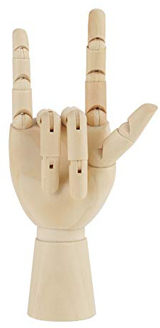 Zeichenpuppe aus Holz für Künstler, Referenzwerkzeug für hölzerne Handmodelle, elegante Heimdekoration, gegliederte Holzskulptur für Künstler (17,8 cm, rechte Hand)