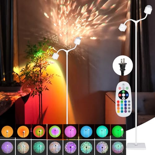 Sunset Lamp Projector with Remote Control,720 Degree Rotation Led Light,Romantic Visual Led Light for Adults Bedroom Decoration, Valentine's Day, Party, Birthday,Star Night Light (White Double-Ended)
