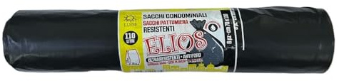 8/40 Sacchi spazzatura colore NERO, misura 70x110 cm, Capacità 110 Litri, Sacchetti per Raccolta differenziata sacchetti immondizia super resistenti (40 SACCHI)