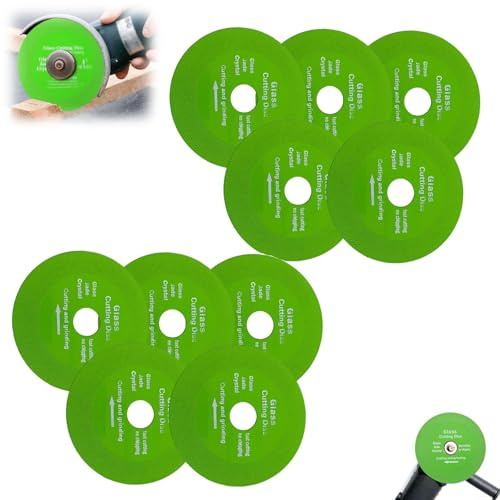 Glass Cutting Disc - Pack of 10 Diamond Brazed Grinding and Cutting Discs for Marble, Angle Grinder Compatible